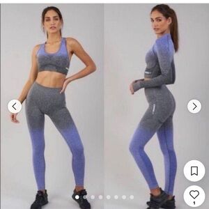 Gymshark‎ Adapt Purple Grey Ombré Seamless Leggings stretch soft running gym